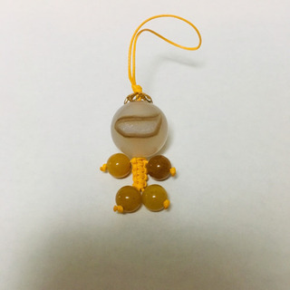 【新品】ニヒルな笑口瑪瑙 人形ストラップ