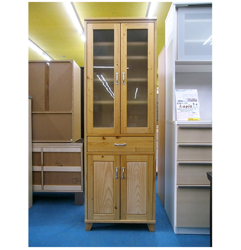 札幌 訳アリ品【カントリー調 スリムな食器棚】幅60cm キッチン 台所 本郷通店