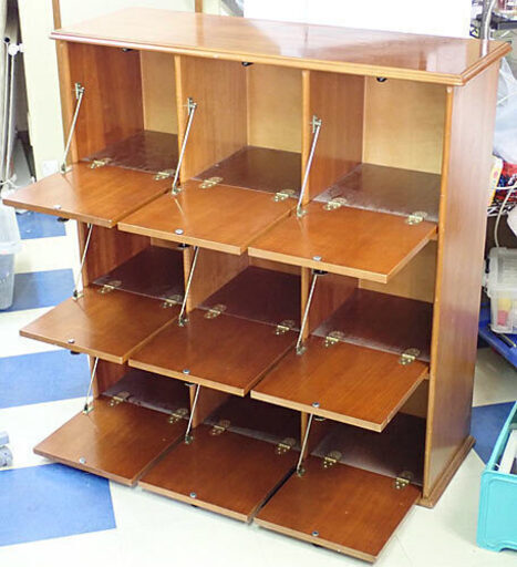 輸入家具◆イタリア ロココ調 象嵌細工 マルチキャビネット 木製 ■書類棚 下駄箱 シューズロッカー 靴 整理 NORMALE 411 RENSO ノルマーレ