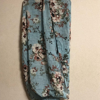 花柄ストール水色
