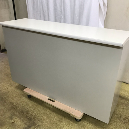 【中古品】受付カウンター 背面キャビネットタイプ ホワイト インフォーメーションカウンター 医院 接骨院 整骨院