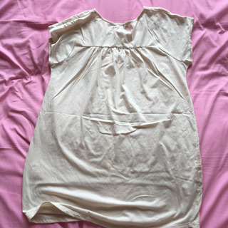 レディース チュニック ワンピース オフホワイト 白の画像