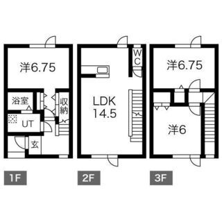 【メゾネット型　３LDK　75.12㎡　ペットOK】函館線「発寒中央」 - 不動産