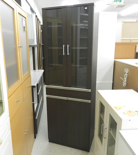 食器棚 幅60cm 奥行42cm 高さ178cm ダークブラウン スリムタイプ  ☆ PayPay(ペイペイ)決済可能 ☆ 札幌市 北区 屯田