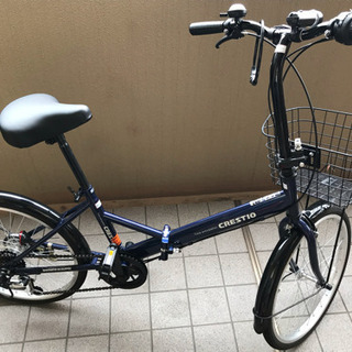 美品 購入半年 折りたたみ 外装6段 20インチ 紺色