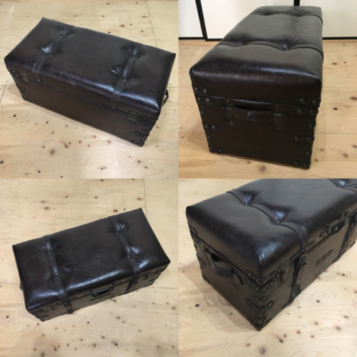 イギリス ヴィンテージ風★トランク型 収納ボックス / トランク チェスト 家具 / ビンテージ風 アンティーク風 英国