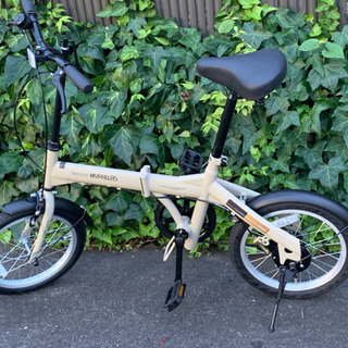 極美品】16確折り畳み自転車マイパラス M-100-CA(カフェ)