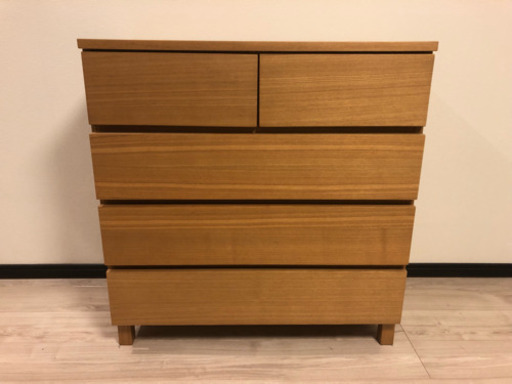 ■MUJI/無印良品★天然木/オーク材/4段チェスト/キャビネット