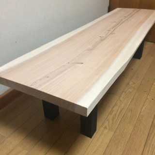 値下げ☆激安 特大 210cm 天然一枚板ダイニングローテーブル 近場配送