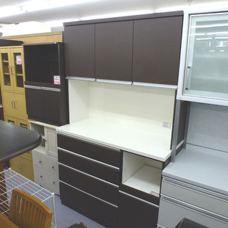 PayPay可 手稲リサイクル　キッチンボード120 大型食器棚　ダークブラウン ￥37,800- 