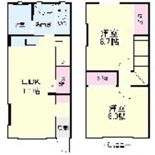 【ムーンテラスⅡ Ｈ号室（２LDK）】仲介手数料0円！礼金0円！...