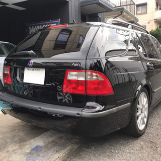 車検32/2迄 サーブ9-5 ワゴン エアロ レザー ターボ 良好 ナビ ETCの画像