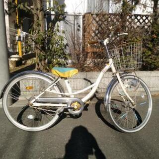 22インチオートライト白色子供自転車