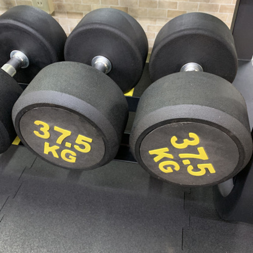 ラバーラウンドダンベル  37.5kg  2個