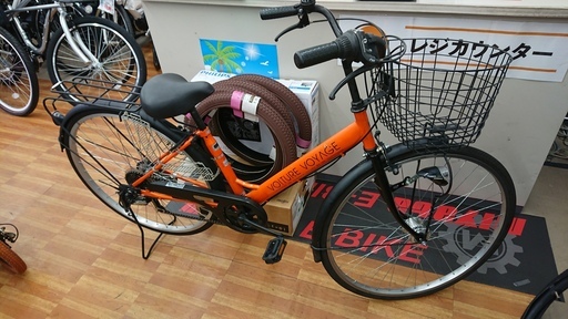 27インチ　変速6段　LEDオートライト付き　　フレームカラー・オレンジ