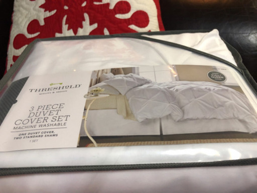 フェザー布団付き！値下げしました?新品未開封! 3点セット Duvet Cover (ブランケットカバー)・2 Standard Sh