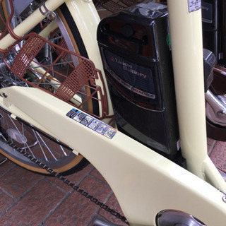 未使用 21TECHNOLOGY 24インチ折り畳み電動アシスト自転車 黄(クリーム)