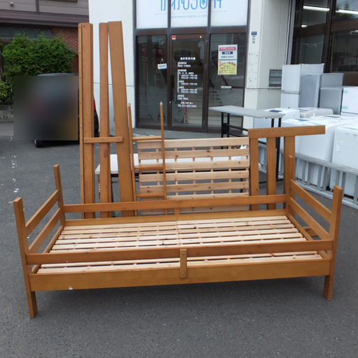 PayPay対応 シングルベッド パイン材 訳あり金具別途用意で二段ベッド 詳しくは説明文で カントリー調 木製 すのこタイプ 2段ベッド ベット 訳アリ 札幌市西区