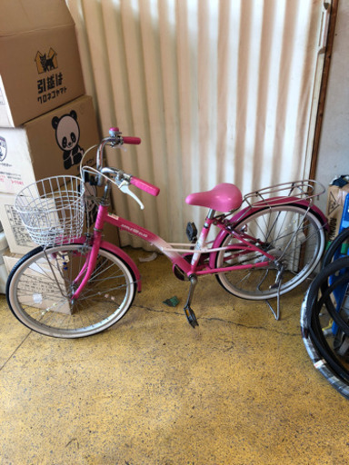 子供自転車 ママチャリ 22インチ ピンク色 仕上がりました