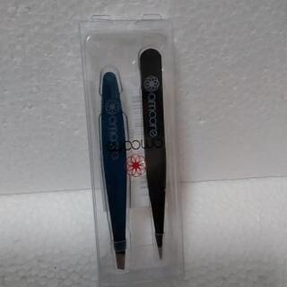amoore 毛抜き 眉毛ピンセットツイーザー高級ステンレス製使いやすい2セットの画像