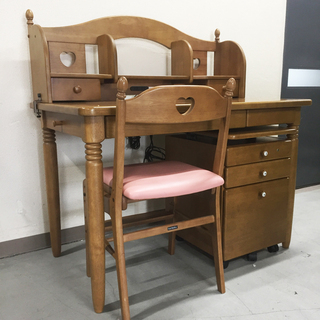 中古☆カリモク 勉強机 カントリー