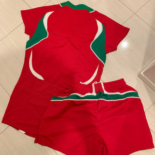 値下げ！新品未使用！別注アシックス バレーボール ユニフォーム 上下セット M 赤 REDの画像