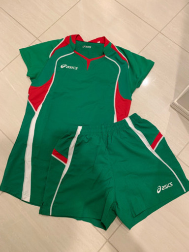 値下げ！新品未使用！別注アシックス バレーボール ユニフォーム 上下セット M 緑 GREEN