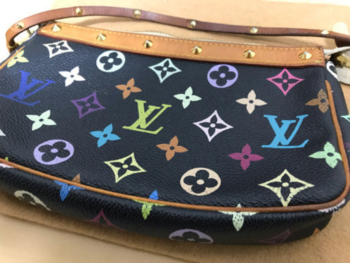 LOUIS VUITTON ヴィトン マルチカラー ポシェットアクセソワール アクセサリー ポーチ ブラック ルイ ビトン