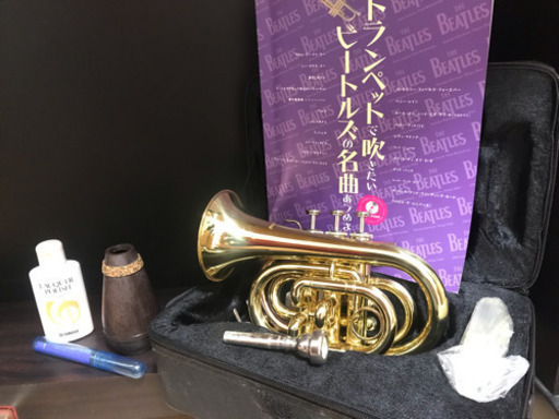 ⌘値下げ⌘ 初心者歓迎★ミニトランペット  Minerva ミュート 楽譜 手入れ具セット！
