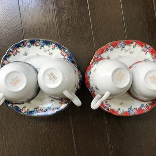 KENDO コーヒーカップ＆ソーサー４客セット【未使用品】KENDO　花柄の画像