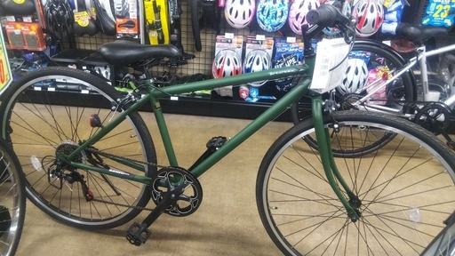 変速6段　クロスバイク　タイヤサイズ27インチ　　マットカーキ色