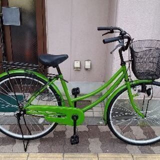 美品☆26吋 ファミリーサイクル(グリーン)