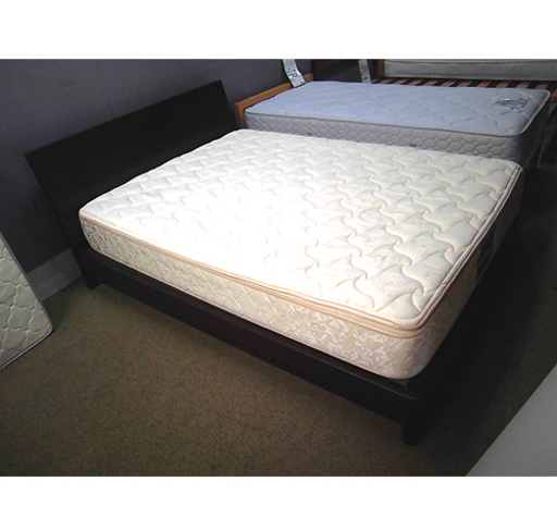 札幌 高品質【Sealy/シーリー シンプルなダブルベッド】ダークブラウン/こげ茶色系 ベット 本郷通店