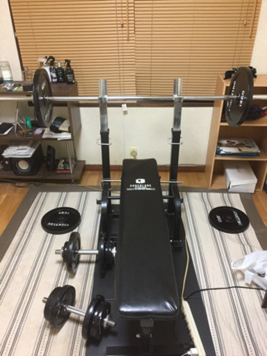 ベンチプレス100kgセット、ダンベル