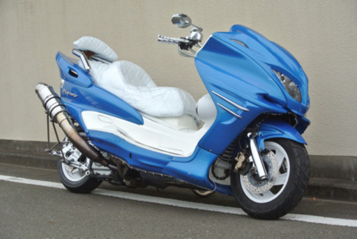 【YAMAHA マジェスティ】ブルー×ホワイトカラー！！夏仕様フルカスタム！！