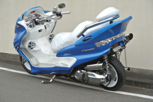 【YAMAHA マジェスティ】ブルー×ホワイトカラー！！夏仕様フルカスタム！！