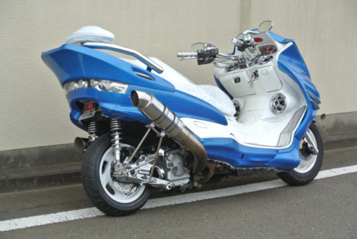 【YAMAHA マジェスティ】ブルー×ホワイトカラー！！夏仕様フルカスタム！！
