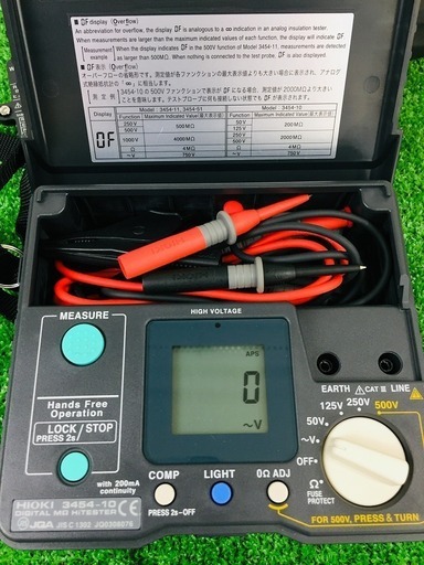 日置電機 HIOKI デジタルハイテスタ(絶縁抵抗計) 3454【リライズ野田愛宕店】【店頭取引限定】【中古品】1点限り早い者勝ち！