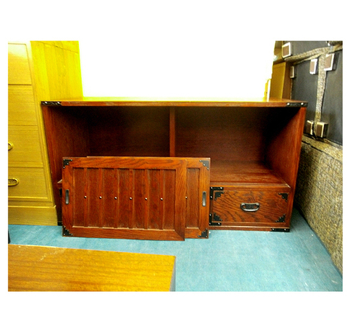 札幌 昭和レトロ風【和風家具 民芸調 水屋箪笥】幅105cm たんす タンス アンティーク風 アジアン　本郷通店