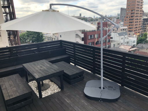 【美品】IKEAパラソルカールスオー / 土台 スヴァルトー