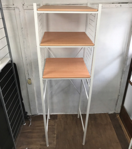 スチール製 冷蔵庫ラック ホワイト　＃家具