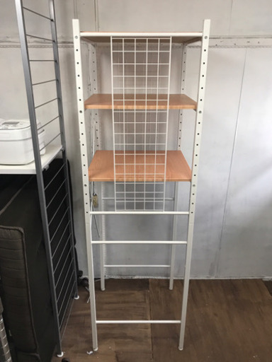 スチール製 冷蔵庫ラック ホワイト　＃家具
