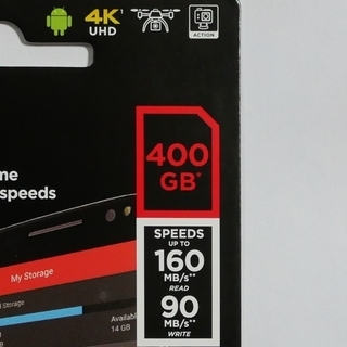 サンディスク SanDisk 400GB micro SDXC カード　UHS スピードクラス：３ 超高速 160MB/s 90MB/s 　Application Performance Class 2(A2)の画像