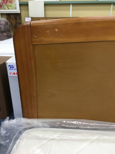 RF0748 中古品　宮付ダブルベッド　(マット付き)