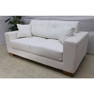 二人掛けソファー SF006-2P-WH 合皮レザー ホワイト 直接引取限定