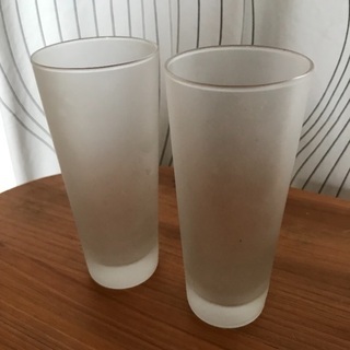 磨りガラス ビアグラス ペア／ビール サワー コップの画像