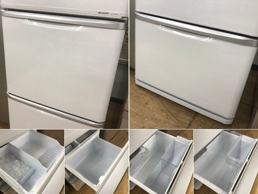 美品【 SHARP 】シャープ  314L 両開き３ドア冷蔵庫プラズマクラスター搭載自動製氷機付 どっちもドア 使いやすい高さ SJ-PW31W