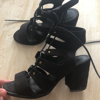 レースアップヒールサンダル Lサイズ