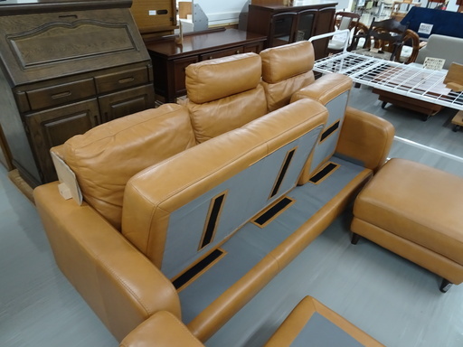 カウチ3Pソファ革張り（R106-21.22.23）