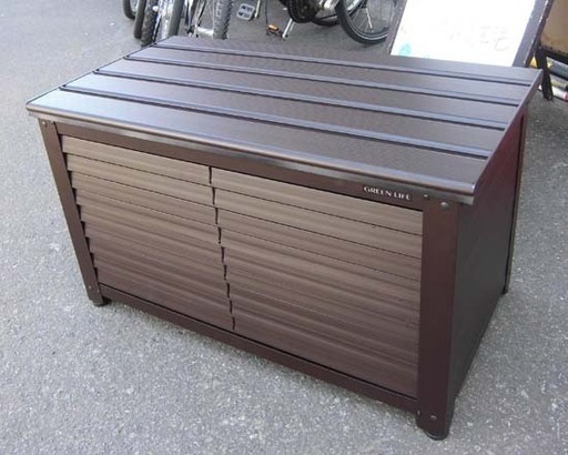 札幌 ベランダ台ストッカー 物入れ ベンチ 収納箱 深型 こげ茶 ダークブラウン 幅84ｃｍ BDS-84RW ガーデニング用品